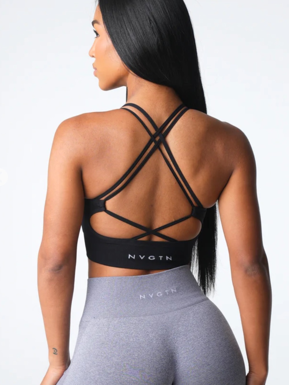 NVGTN Black Strappy Sports bra  - medium